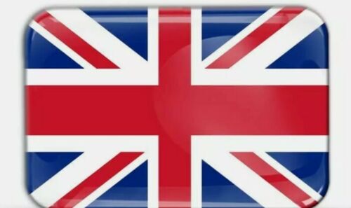 1x GB British Union Jack flag UK Square 3D Domed Gel STICKER Resin Decal Badge 